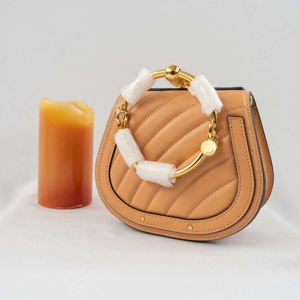 Chloe small Nile quilted gold bracelet bag NWT